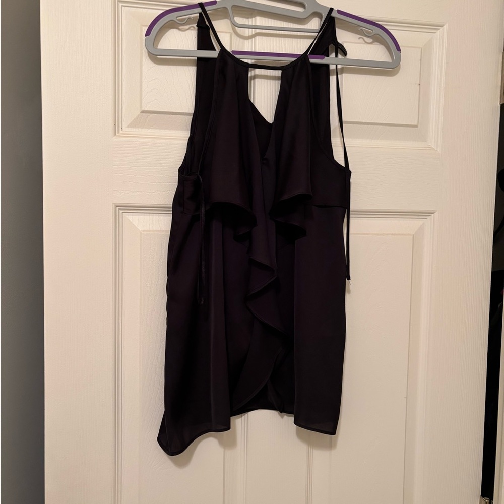 Guess Black Ruffle Front Sleeveless Cami